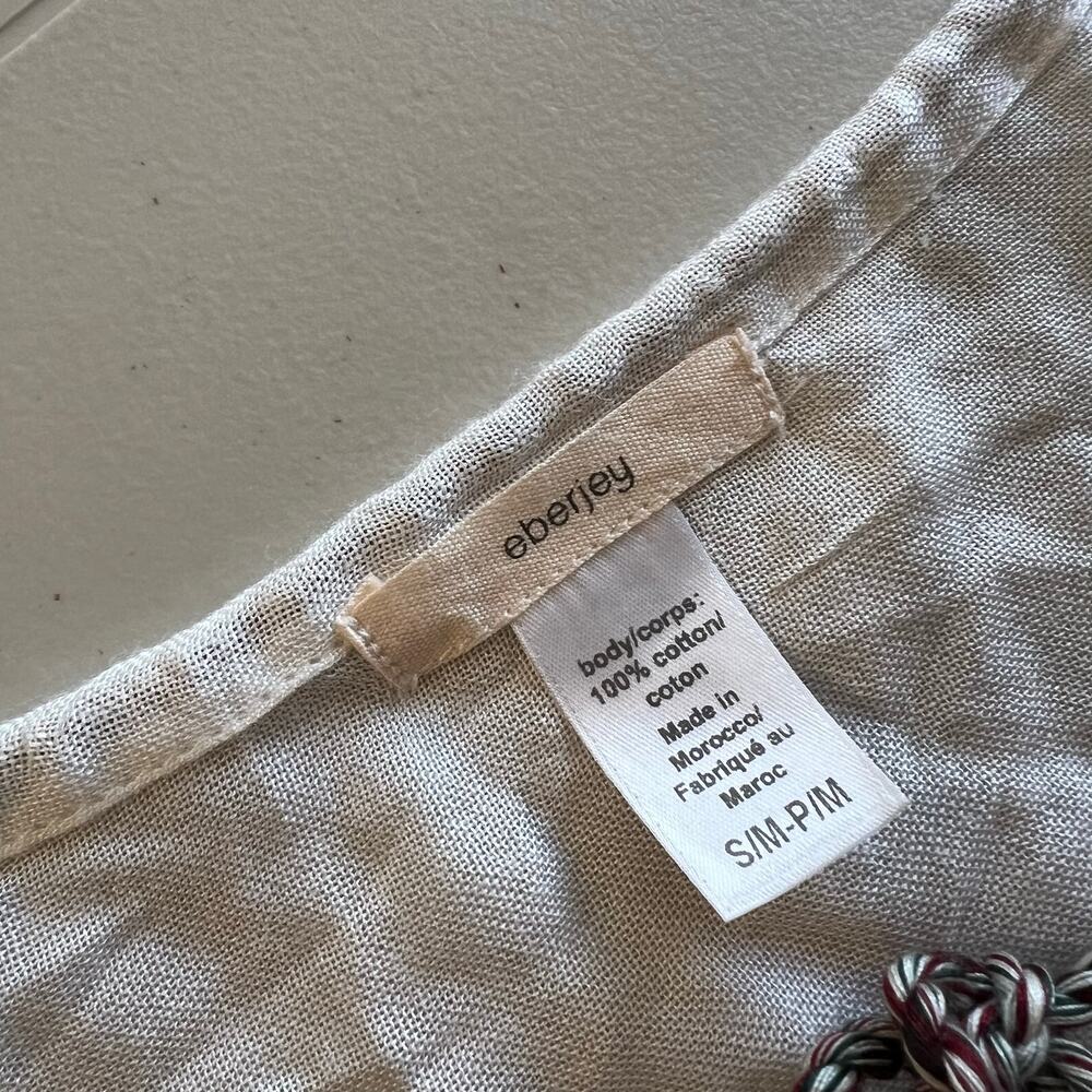 Eberjey Ivory Fiesta Nador Rhea Beach Summer Cotton Romper Size Small/Medium - Picture 7 of 14